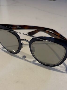 Dior Chromic Mirrored Sunglasses Black/Chrome/Tortoiseshell